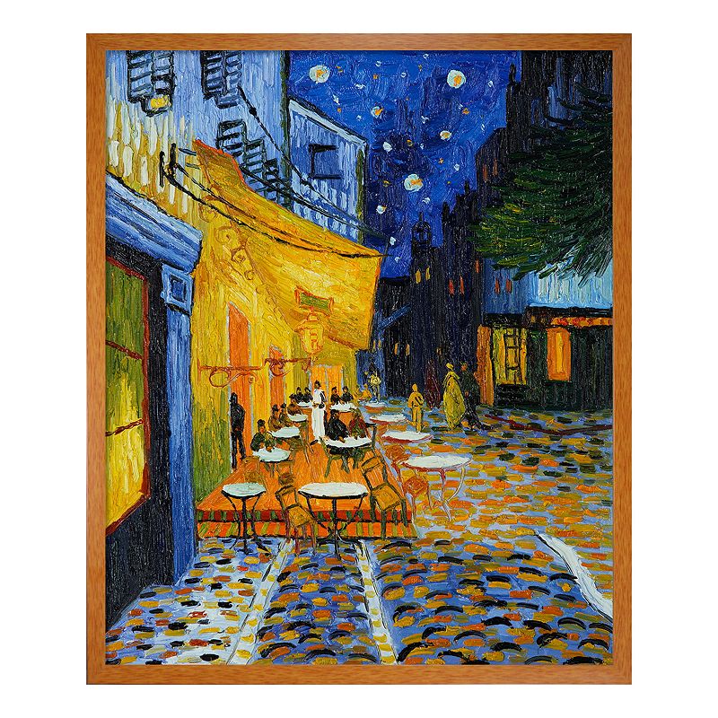 ''Cafe Terrace at Night'' Framed Canvas Art by Vincent van Gogh