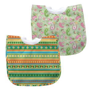 Green Sprouts by i play. 2-pk. Pullover Paisley & Striped Waterproof Bibs - Baby
