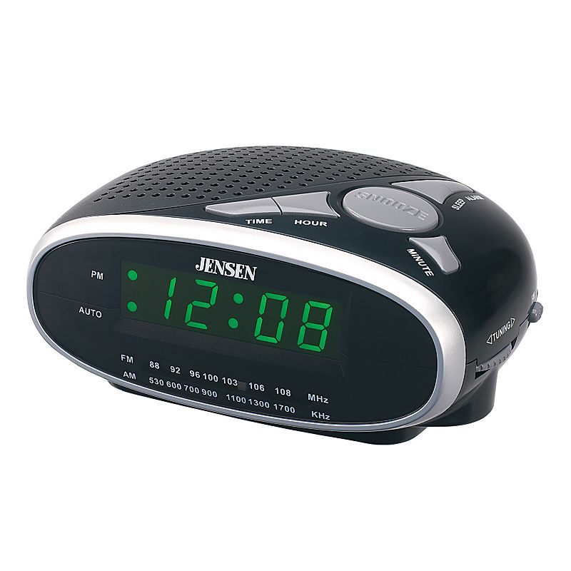 Jensen LED Digital Alarm Clock Radio, Multicolor