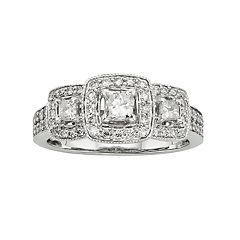 14k White Gold 1-ct. T.W. IGL Certified Princess-Cut Diamond Ring by