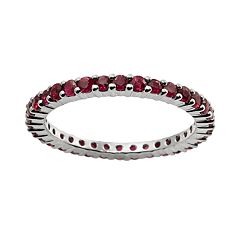 10k White Gold Ruby Eternity Wedding Ring by