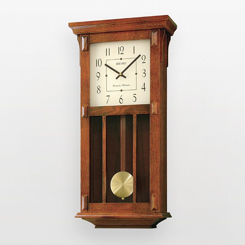 Seiko Wood Pendulum Wall Clock - QXH045BLH, Brown