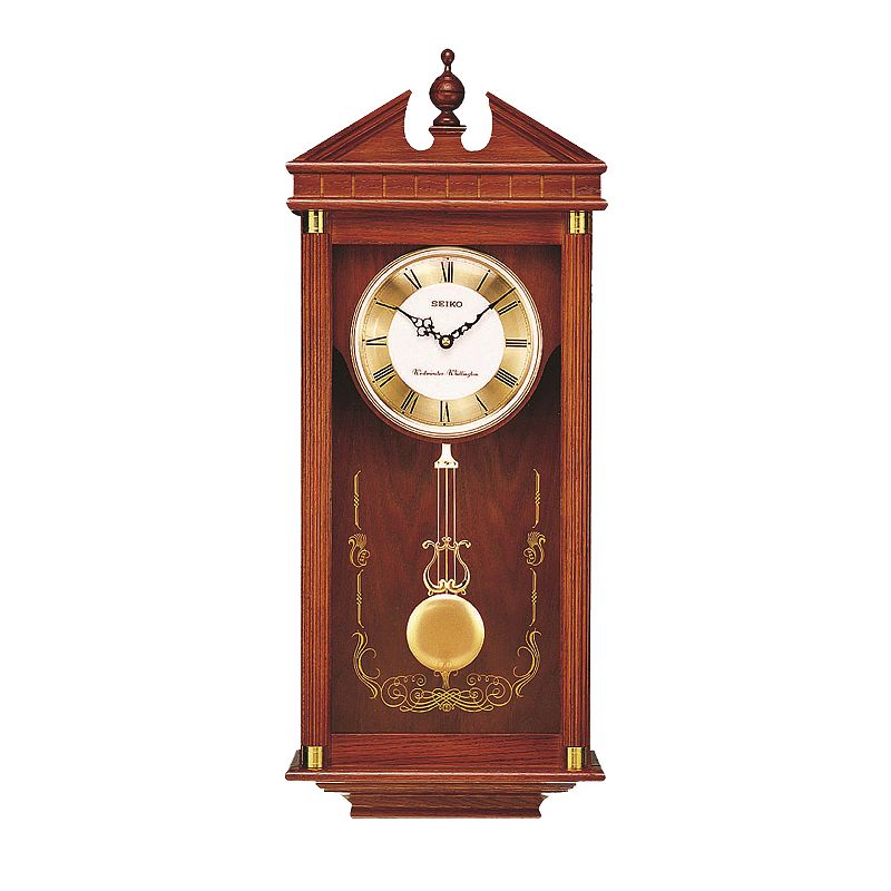 Seiko Oak Pendulum Wall Clock - QXH107BLH, Brown