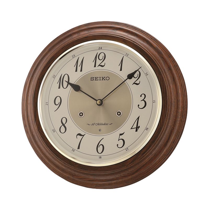 Seiko Wood Musical Wall Clock - QXM283BLH, Brown