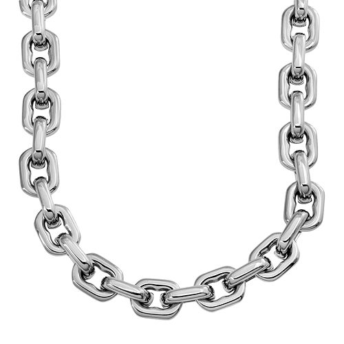 Stainless Steel Anchor Link Chain Necklace 24in. Men