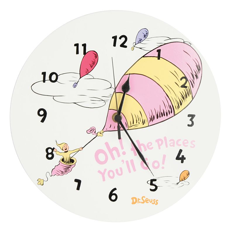 Dr. Seuss's Oh! the Places You'll Go! Wall Clock by Trend Lab - Pink, Multicolor