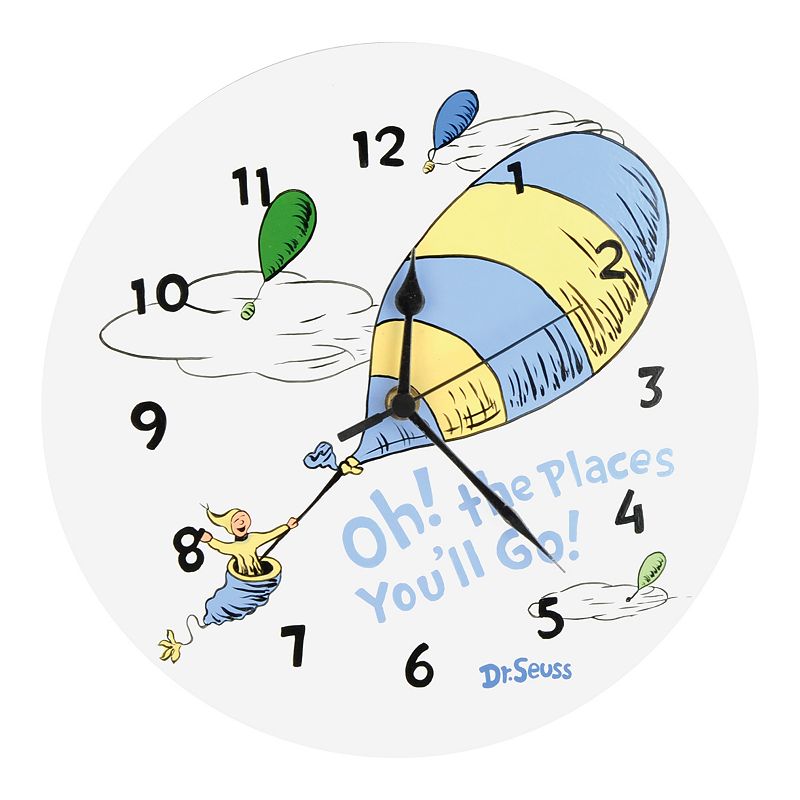 Dr. Seuss's Oh! the Places You'll Go! Wall Clock by Trend Lab - Blue, Multicolor