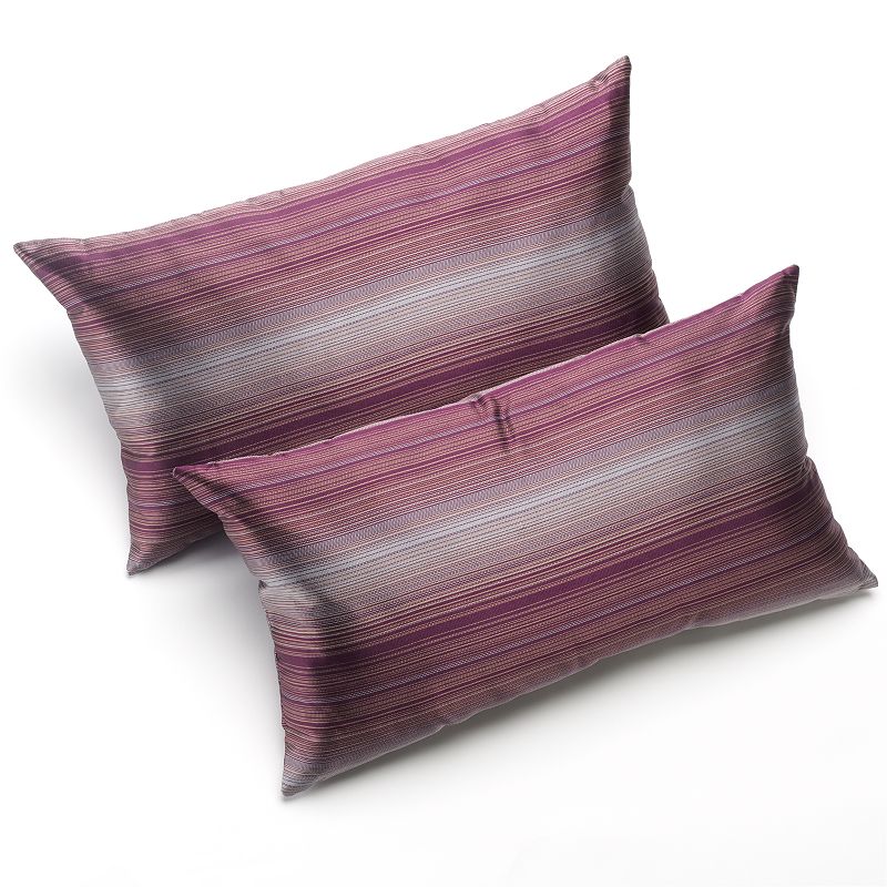 HOME CLASSICS STRIPED 2-PK. DECORATIVE PILLOWS (PURPLE)