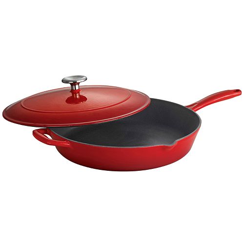 Tramontina Enameled CastIron 12in. Covered Skillet