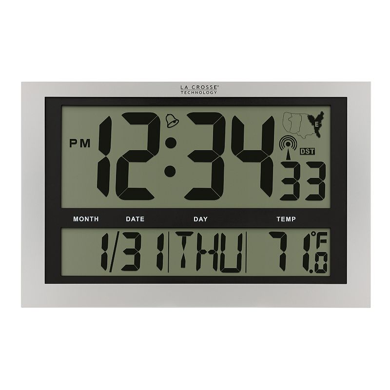La Crosse Technology Radio-Controlled Wall Clock, Grey