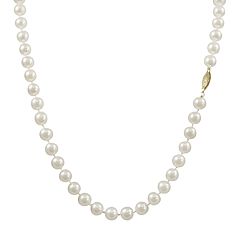 14k Gold Akoya Cultured Pearl Necklace by