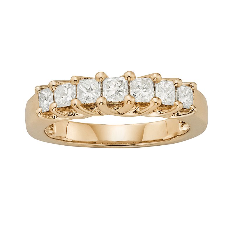 14k Gold 1ct. T.W. IGL Certified PrincessCut Diamond Wedding Ring