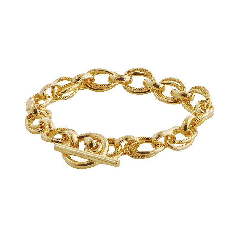 Womens Textured Link Bracelet 