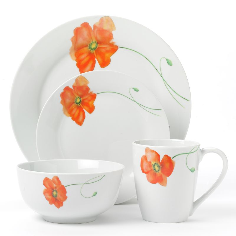 Corsica Poppy 16pc. Dinnerware Set