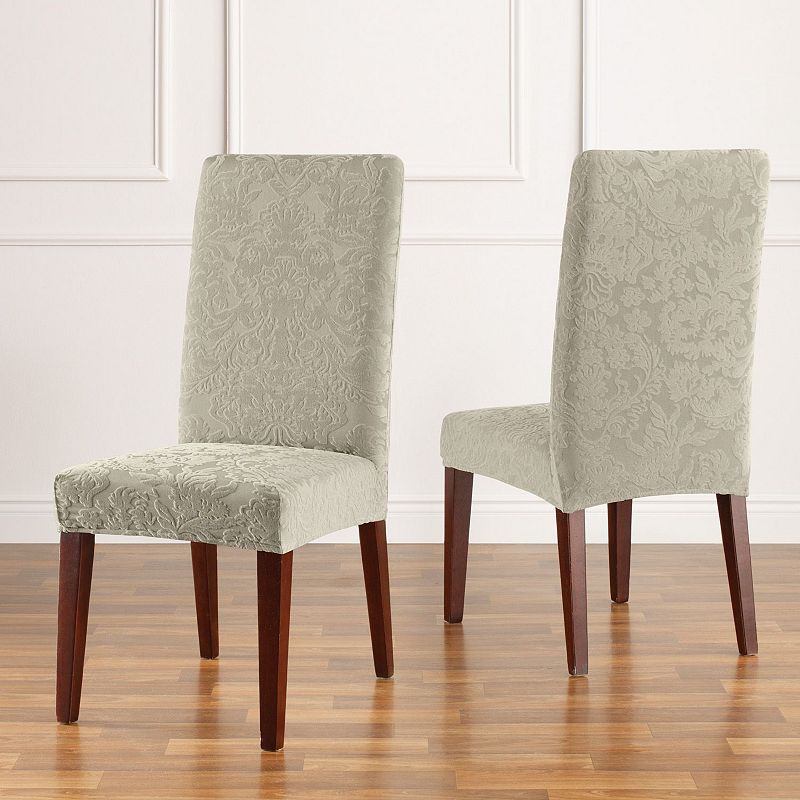 Sure Fit Stretch Jacquard Damask Dining Room Chair Slipcover