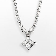 14k White Gold 1/4-ct. T.W. IGL Certified Diamond Solitaire Pendant by