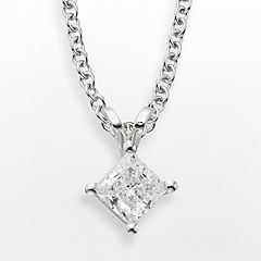 14k White Gold 1/2-ct. T.W. IGL Certified Diamond Solitaire Pendant by