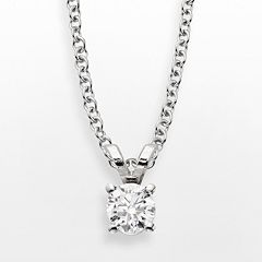 14k White Gold 1/4-ct. T.W. IGL Certified Diamond Solitaire Pendant by