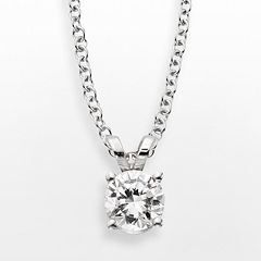 14k White Gold 1/2-ct. T.W. IGL Certified Diamond Solitaire Pendant by