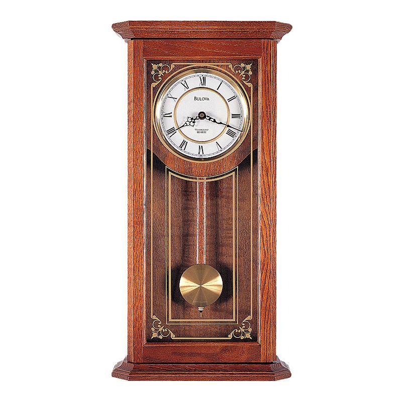 Bulova Cirrus Oak Pendulum Wall Clock - C3375, Brown