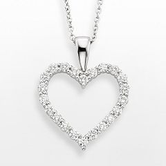 18k White Gold 1/2-ct. T.W. IGL Certified Colorless Diamond Heart Pendant by