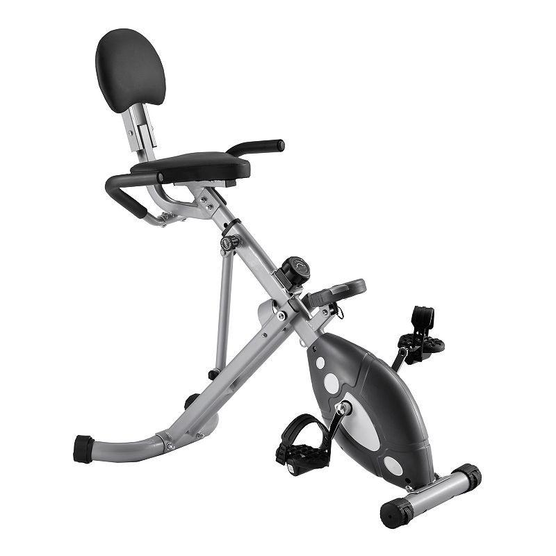 Sunny Health and Fitness Folding Recumbent Bike, Grey