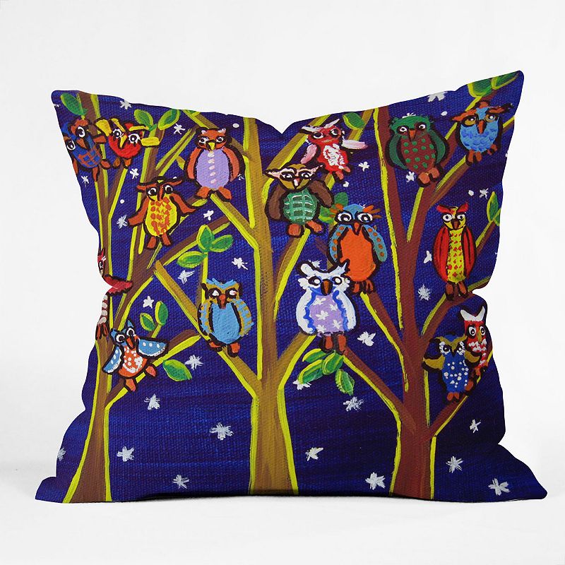 DENY Designs Renie Britenbucher Owl Party Decorative Pillow - 26 x 26