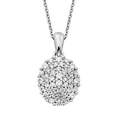 Simply Vera Vera Wang Sterling Silver 3/8-ct. T.W. Diamond Oval Pendant by