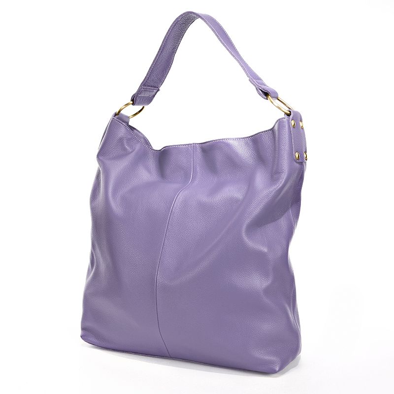 AmeriLeather Cynthia Leather Bucket Bag, Women's, Purple