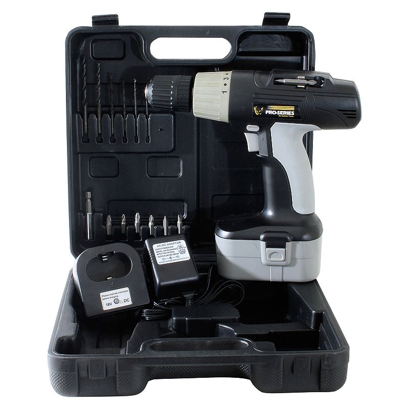 18-Volt Cordless Drill Kit, Multicolor