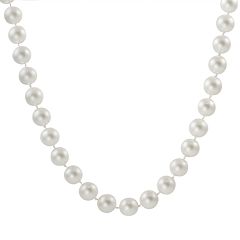 18k White Gold 1/10-ct. T.W. Diamond & AAA Akoya Cultured Pearl Necklace by