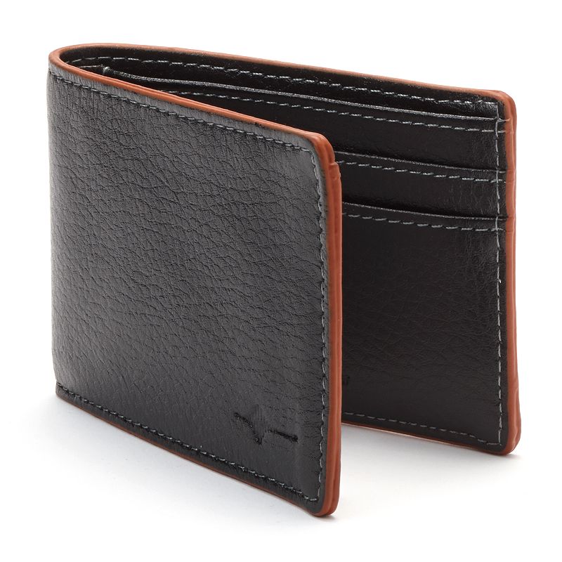 Buxton TumbledLeather RFIDBlocking FrontPocket Slimfold Wallet