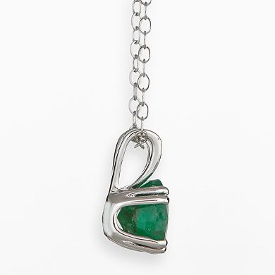Celebration Gems Sterling Silver Emerald Pendant