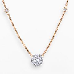 Miadora 14k Rose Gold 1/3-ct T.W. Round-Cut Diamond Necklace by