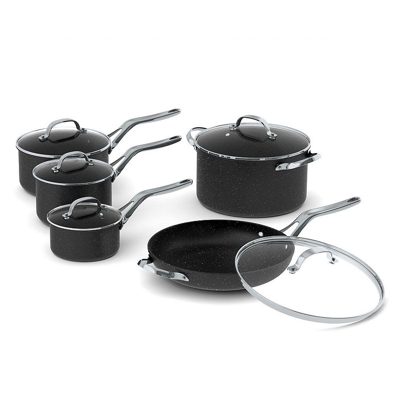 The Rock by Starfrit 10-pc. Nonstick Cookware Set, Black