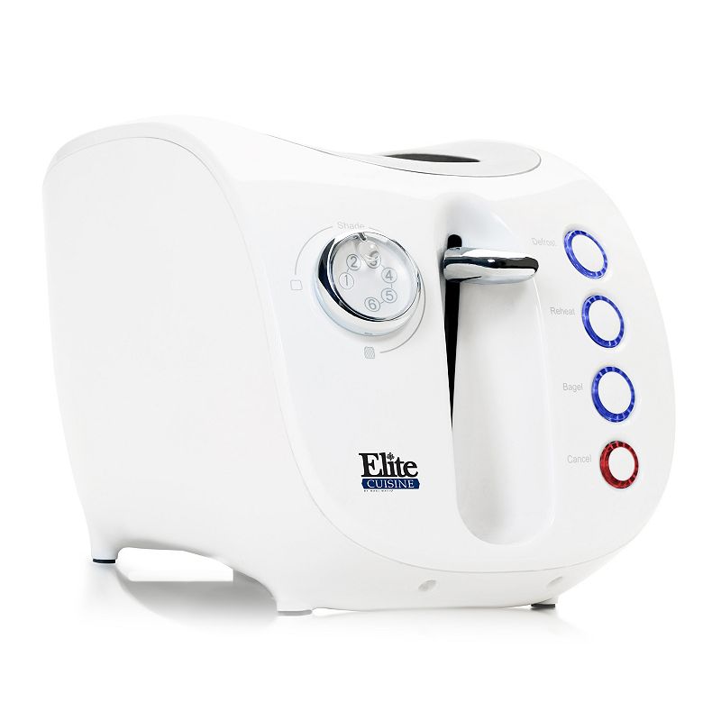 Elite Cuisine 2-Slice Cool Touch Toaster, White