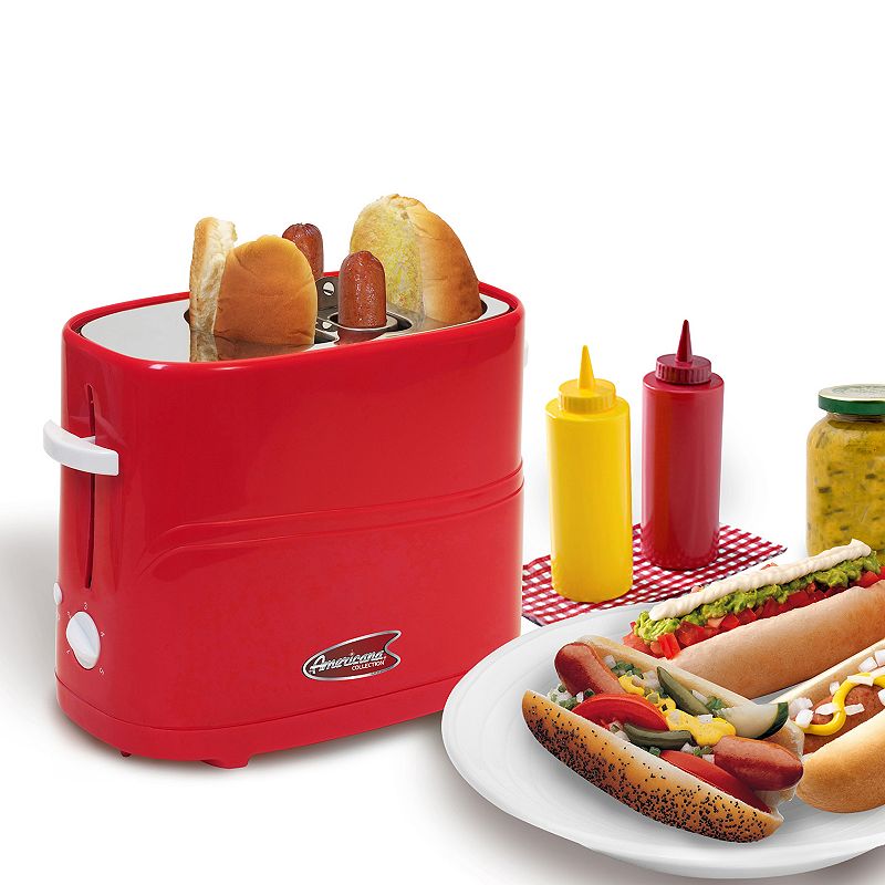 Elite Cuisine Hot Dog Toaster, Red