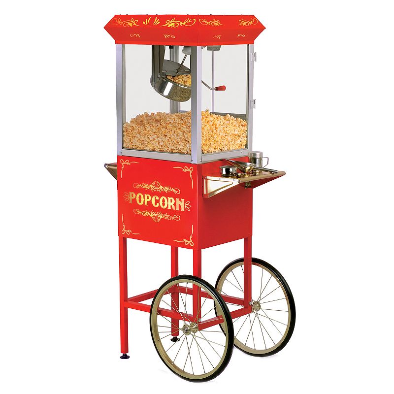 Elite Deluxe 8-oz. Old-Fashioned Kettle Popcorn Trolley, Red