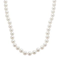 18k White Gold AA Akoya Cultured Pearl Necklace 16 in. by