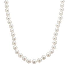 18k White Gold AA Akoya Cultured Pearl Necklace 18 in. by