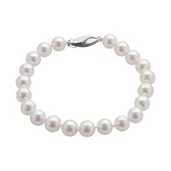 18k White Gold AA Akoya Cultured Pearl Bracelet (7-7.5 mm) by