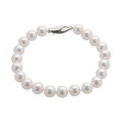 18k White Gold AA Akoya Cultured Pearl Bracelet (7.5-8 mm) by