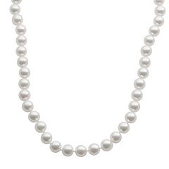 18k White Gold AA Akoya Cultured Pearl Necklace 16 in. by