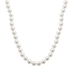 18k White Gold AAA Akoya Cultured Pearl Necklace 16 in. by