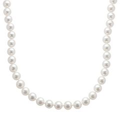 18k White Gold AAA Akoya Cultured Pearl Necklace 16 in. by