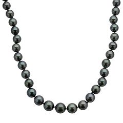 18k White Gold Tahitian Cultured Pearl Necklace (8-10.5 mm) 18 in. by