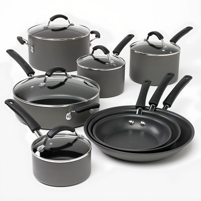 Food Network 13 pc Hard Anodized Nonstick Cookware Set
