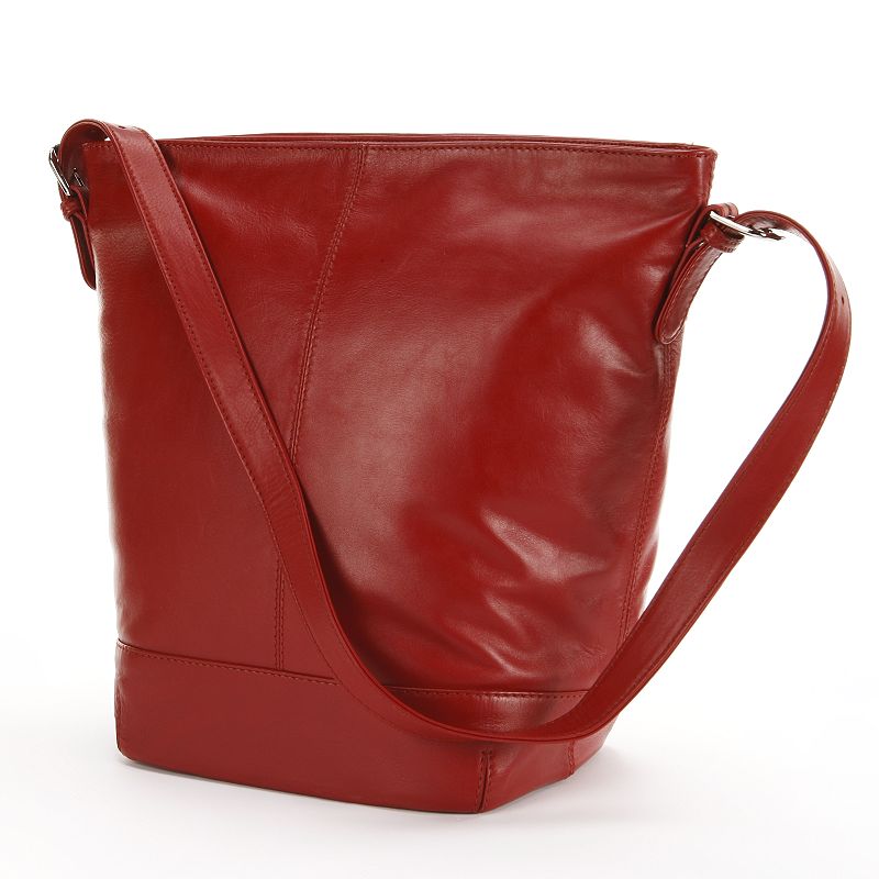 ili Leather Bucket Bag, Women's, Red