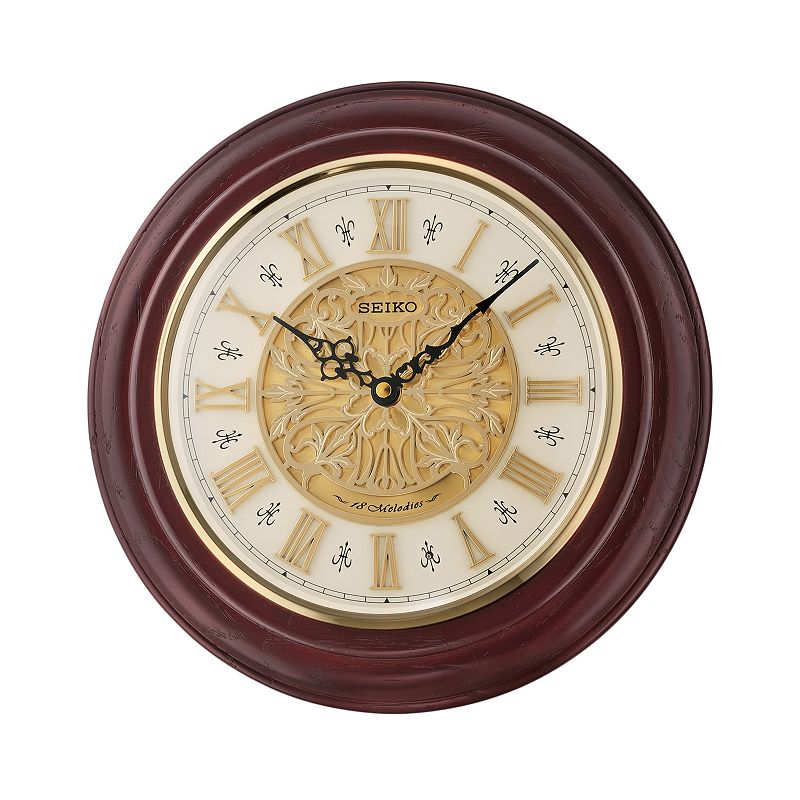 Seiko Valetta Wood Wall Clock - QXM295BLH, Brown