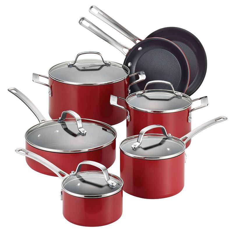 Circulon Genesis 12-pc. Nonstick Aluminum Cookware Set, Red